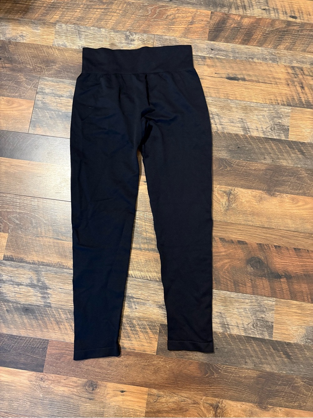OQQ Ribbed Large Black Leggings